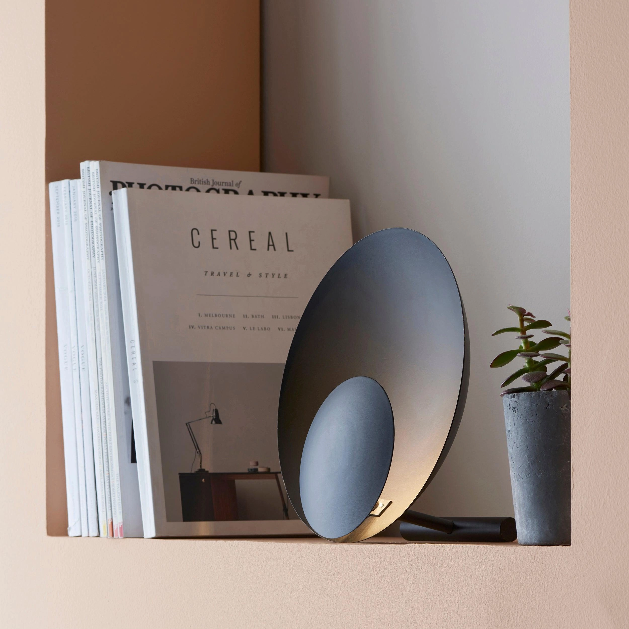 Encore Modern Black Circle Small Table Lamp