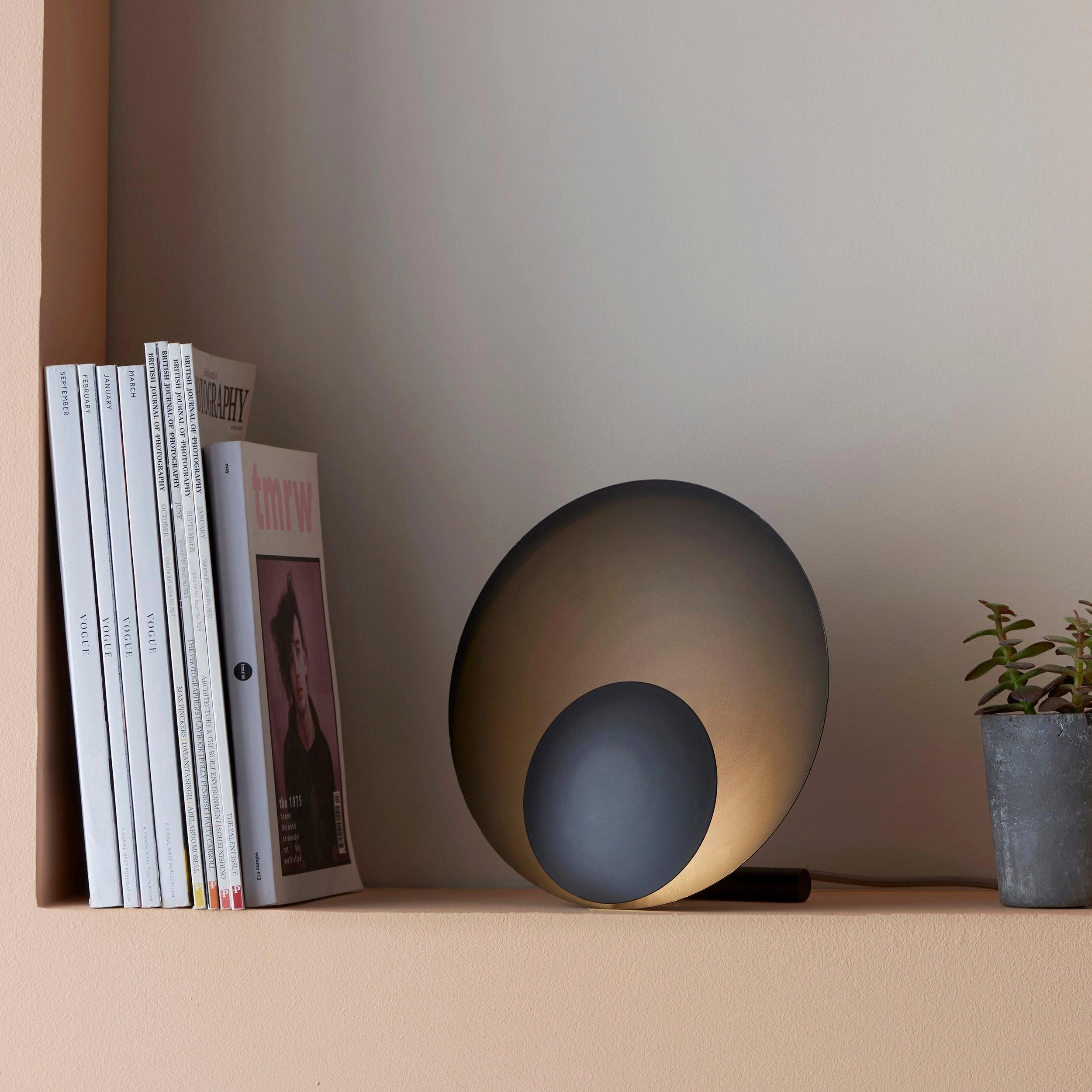 Encore Modern Black Circle Small Table Lamp
