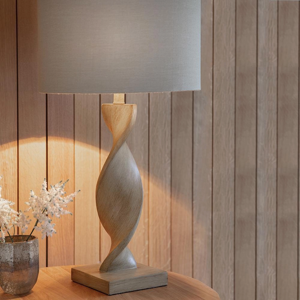 Endon Abia 1 Light Oak Effect Table Lamp
