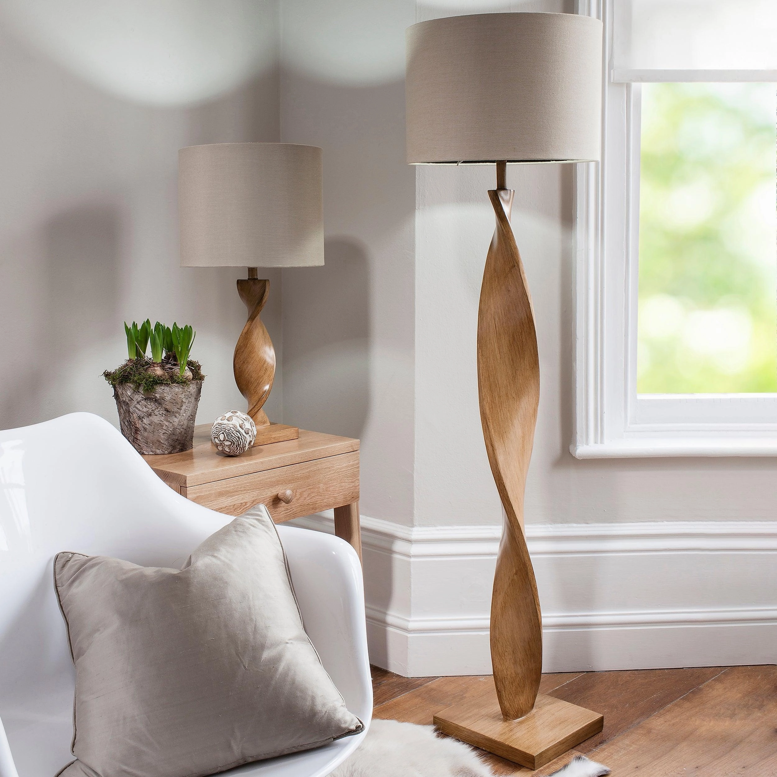 Endon Abia 1 Light Oak Effect Table Lamp
