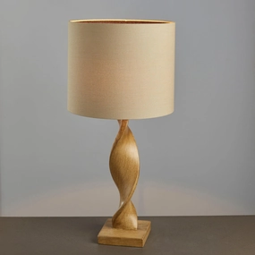 Endon Abia 1 Light Oak Effect Table Lamp energy-saving LED light