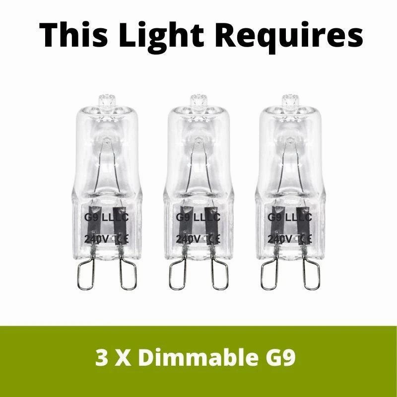 Endon Aerith 3 Light Chrome Semi Flush Ceiling Light