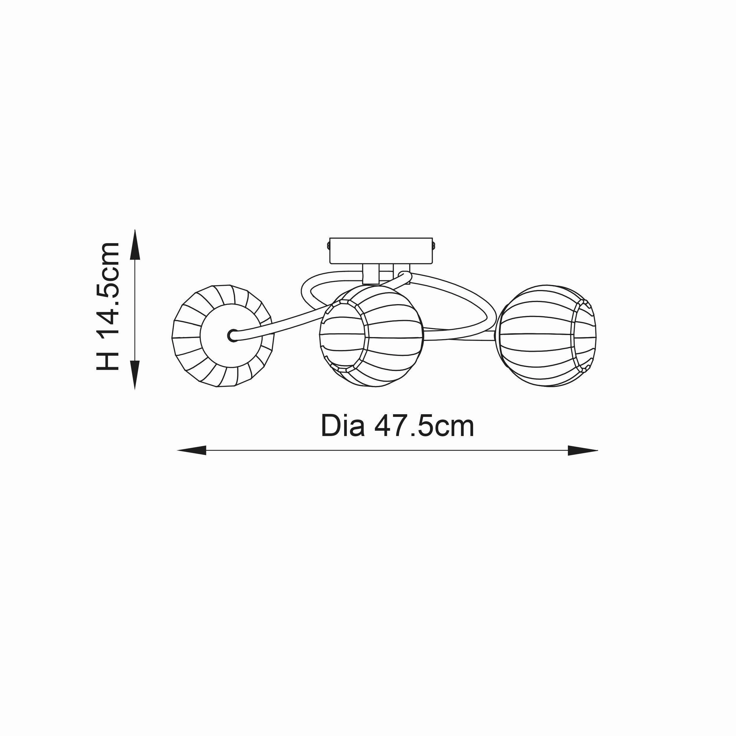 Endon Aerith 3 Light Chrome Semi Flush Ceiling Light