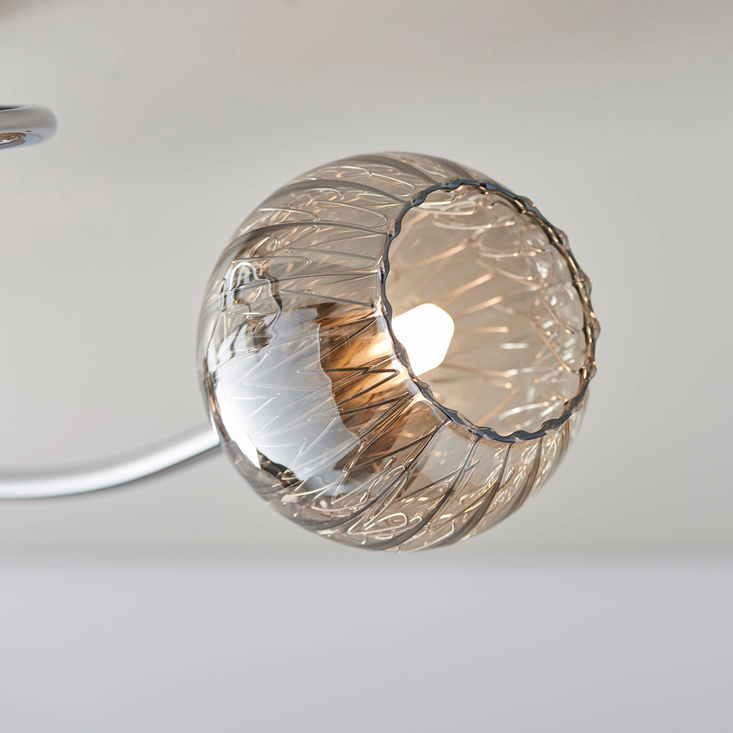 Endon Aerith 3 Light Chrome Semi Flush Ceiling Light