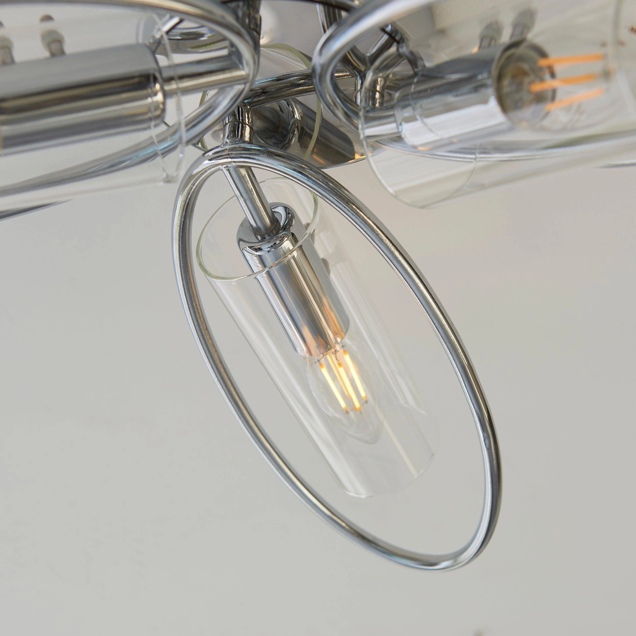 Endon Amari 3 Light Semi Flush Chrome Ceiling Light