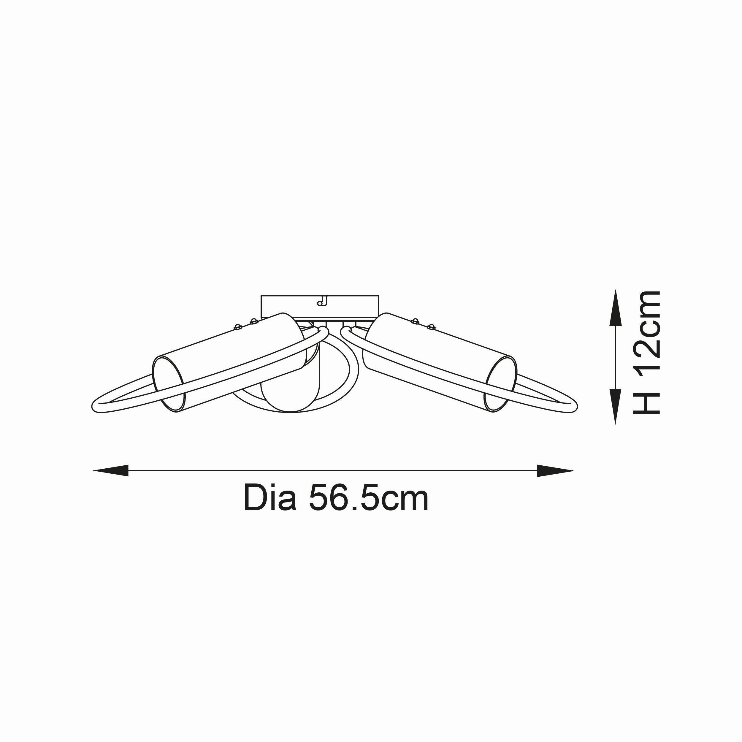 Endon Amari 3 Light Semi Flush Chrome Ceiling Light