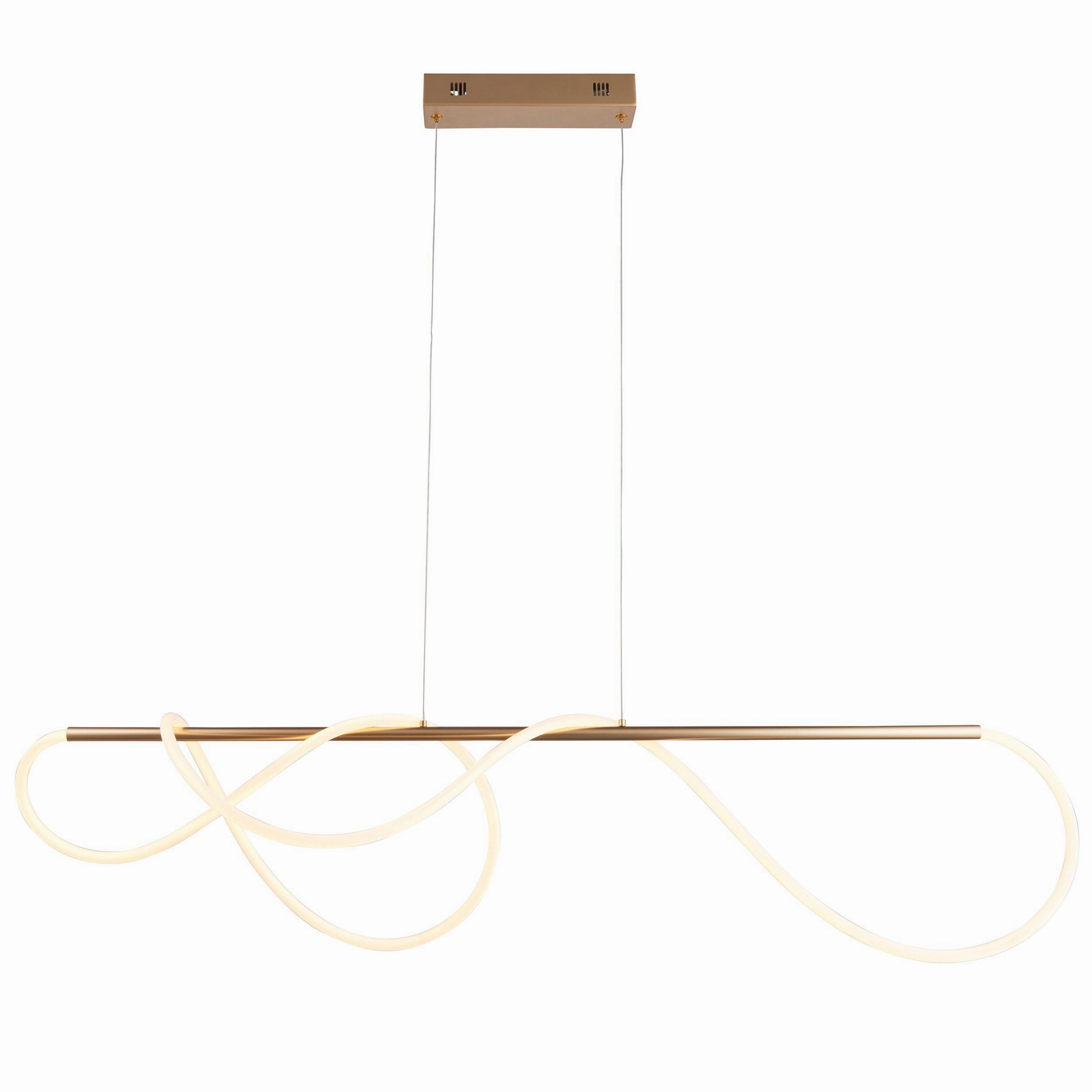 Endon Attalea 1 Light Bar Satin Gold Ceiling Pendant - Open Box