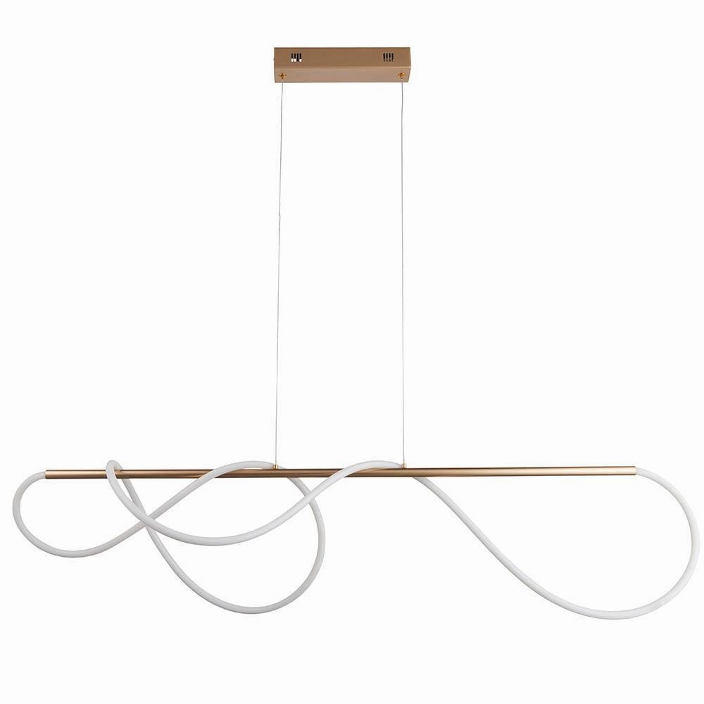 Endon Attalea 1 Light Bar Satin Gold Ceiling Pendant - Open Box