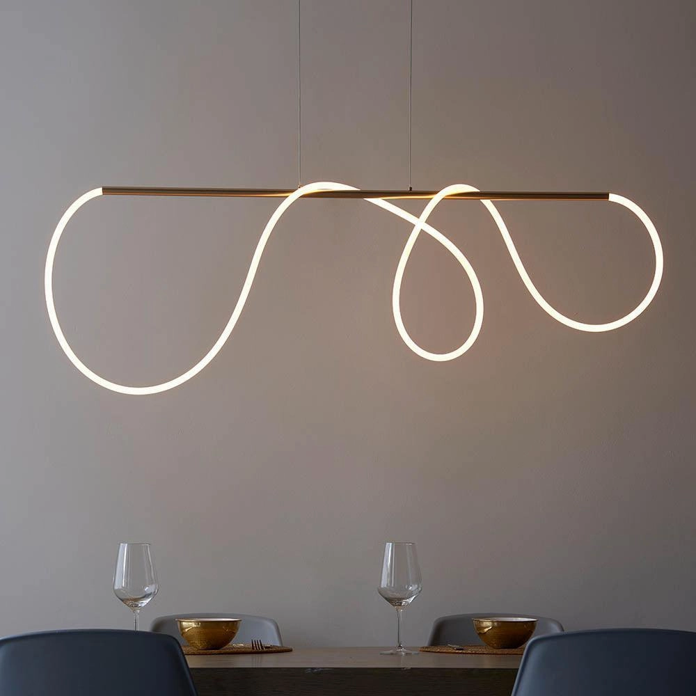 Endon Attalea 1 Light Bar Satin Gold Ceiling Pendant - Open Box