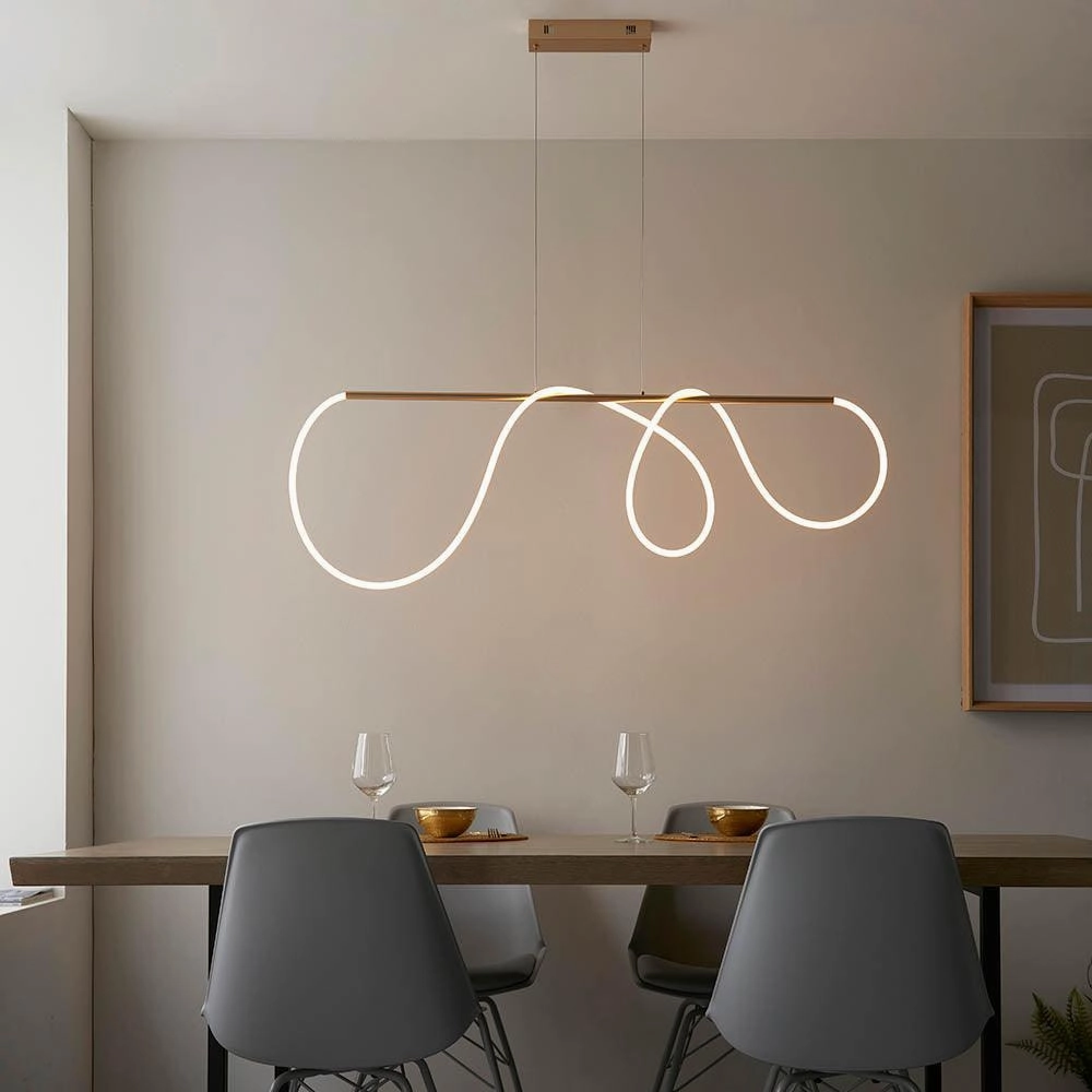 Endon Attalea 1 Light Bar Satin Gold Ceiling Pendant - Open Box