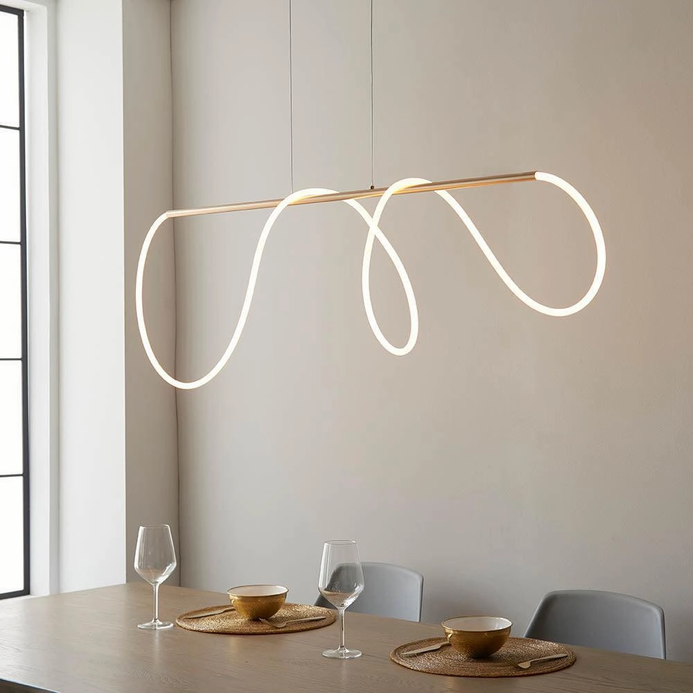 Endon Attalea 1 Light Bar Satin Gold Ceiling Pendant - Open Box