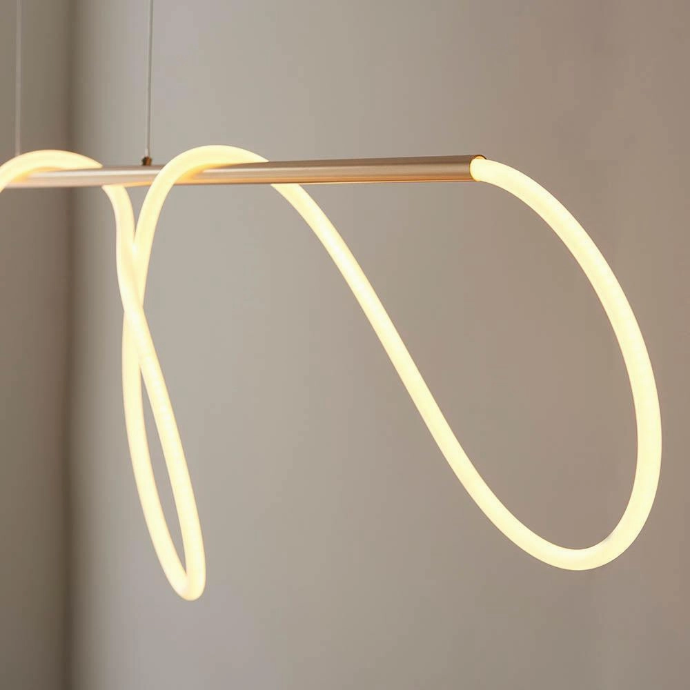 Endon Attalea 1 Light Bar Satin Gold Ceiling Pendant - Open Box