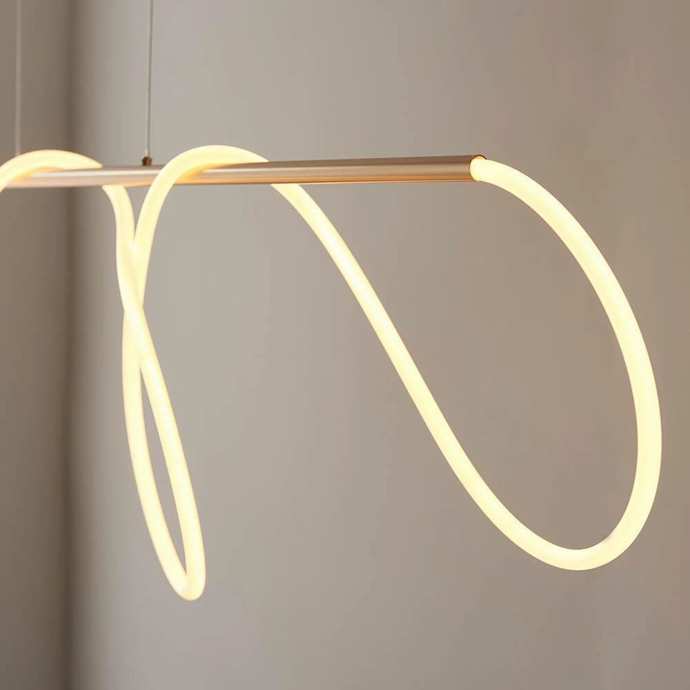 Endon Attalea 1 Light Bar Satin Gold Ceiling Pendant - Open Box