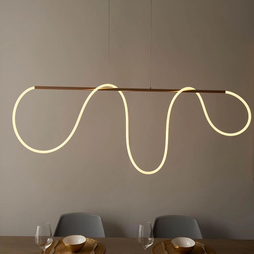 Endon Attalea 1 Light Bar Satin Gold Ceiling Pendant - Open Box flush mount ceiling fixture