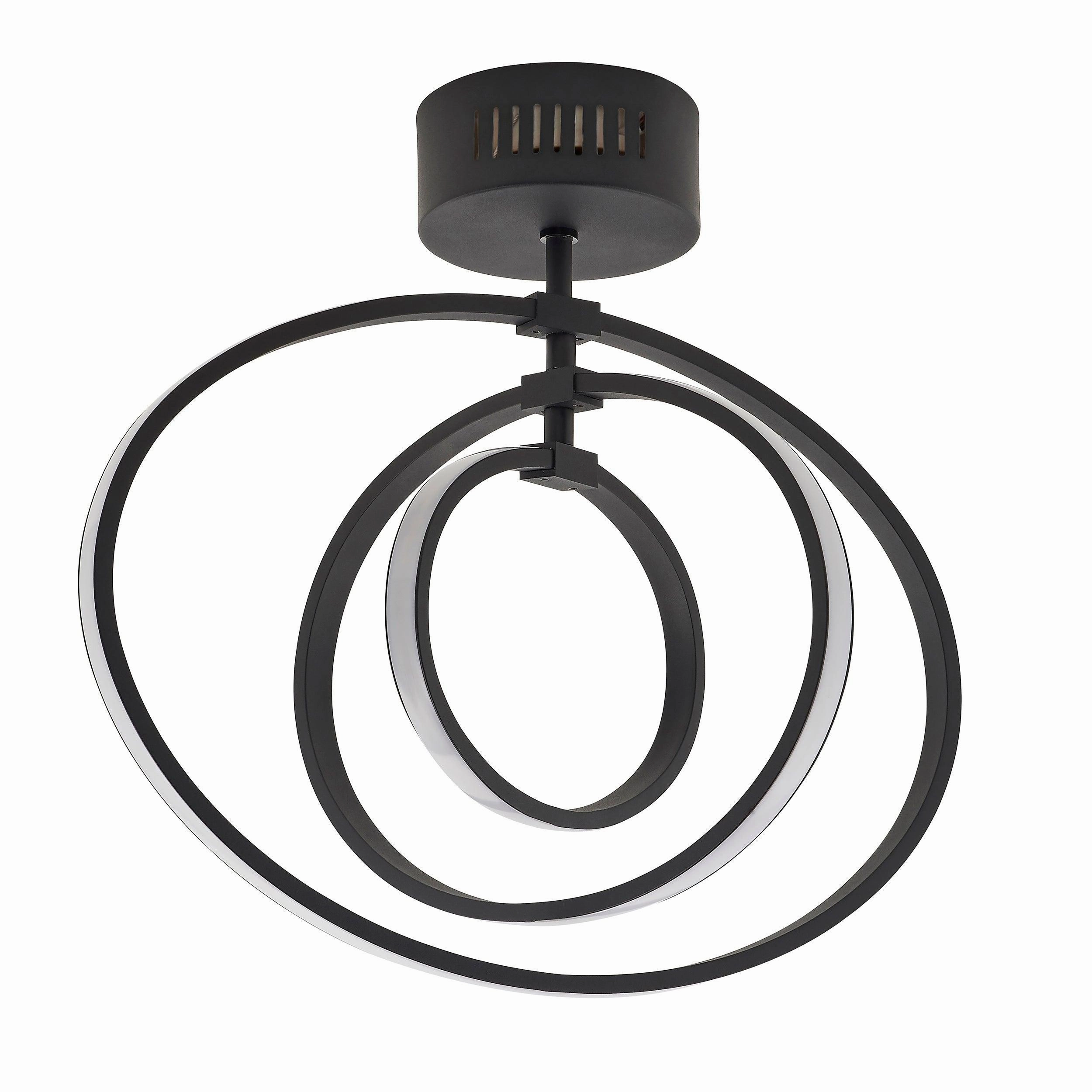 Endon Avali 1 Light LED Black & White Ceiling  Semi Flush