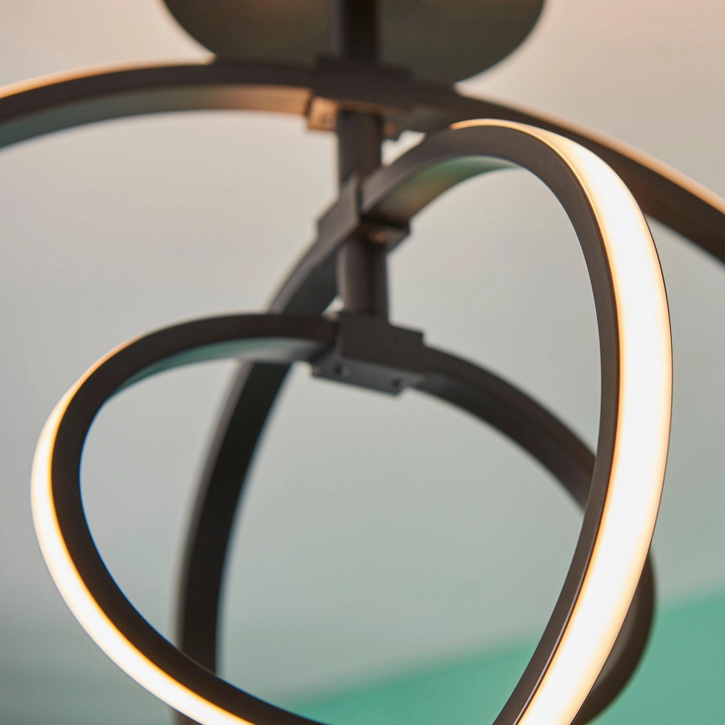 Endon Avali 1 Light LED Black & White Ceiling  Semi Flush