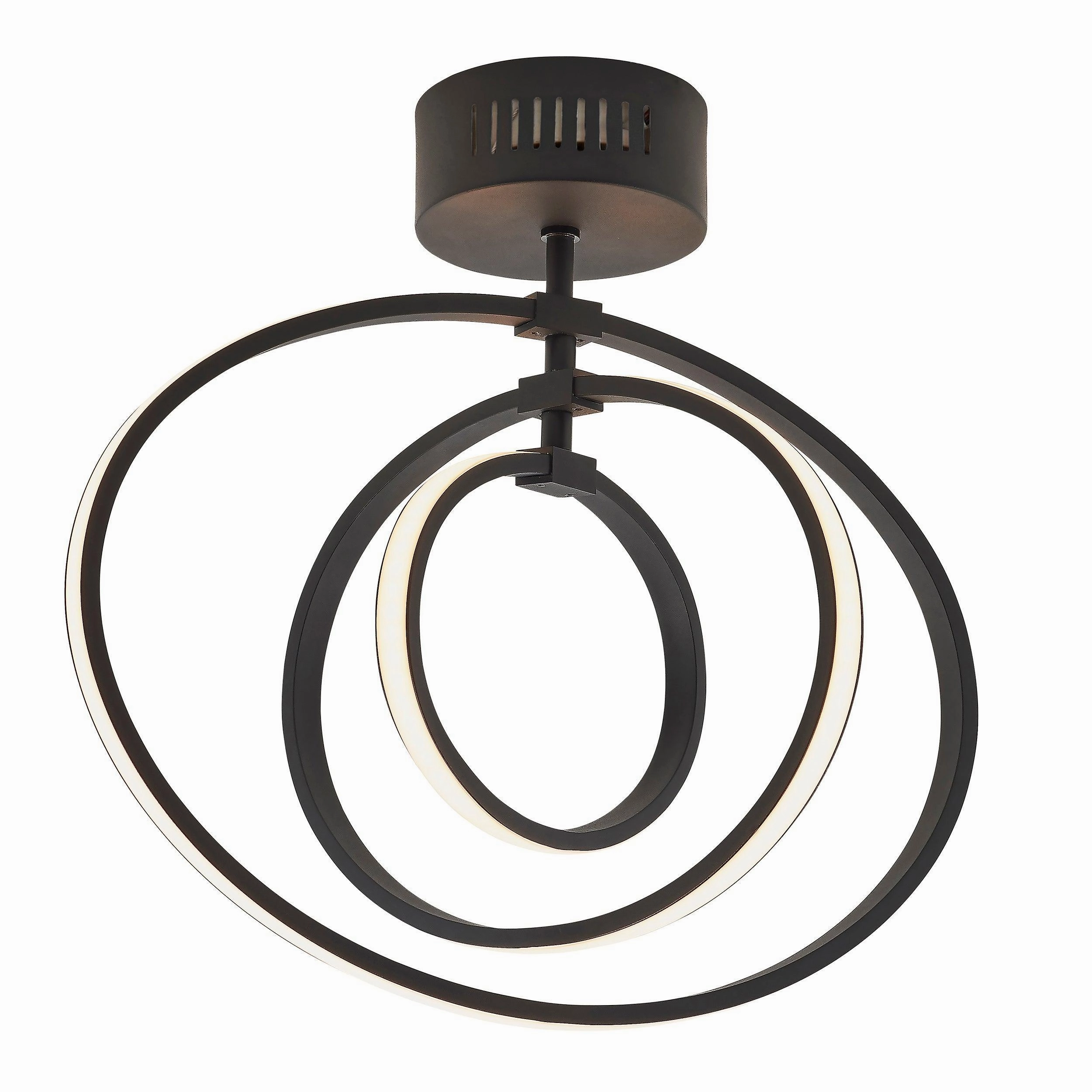 Endon Avali 1 Light LED Black & White Ceiling  Semi Flush