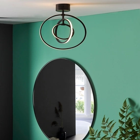 Endon Avali 1 Light LED Black & White Ceiling  Semi Flush ambient ceiling fixture
