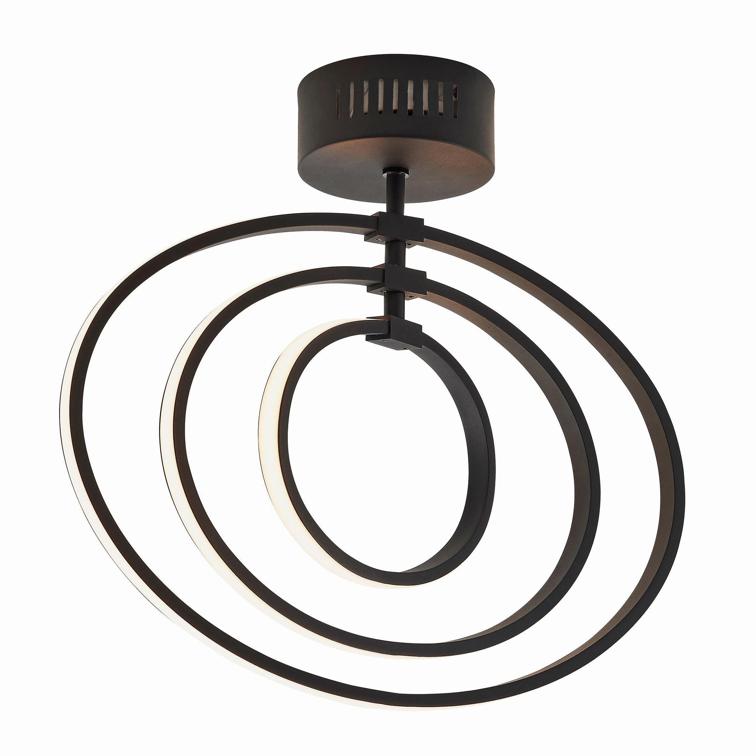 Endon Avali 1 Light LED Black & White Ceiling  Semi Flush