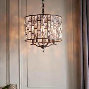 Endon Belle 5 Light Clear Glass Crystal Ceiling Pendant ambient ceiling fixture