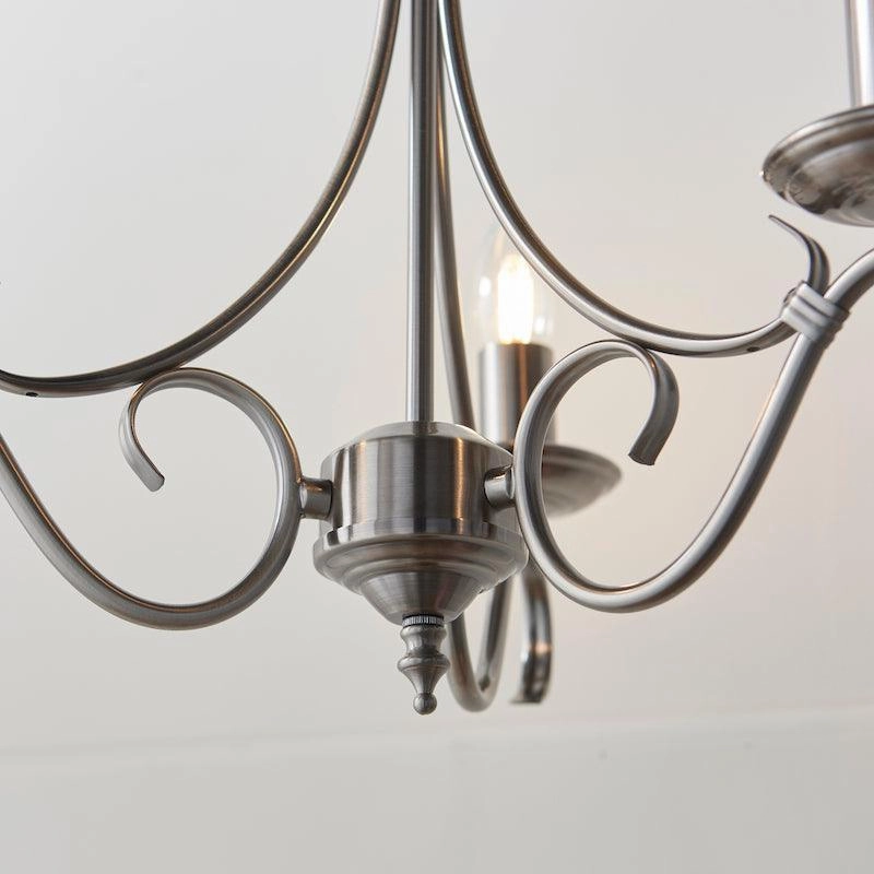 Endon Bernice Antique Silver Finish 3 Light Chandelier