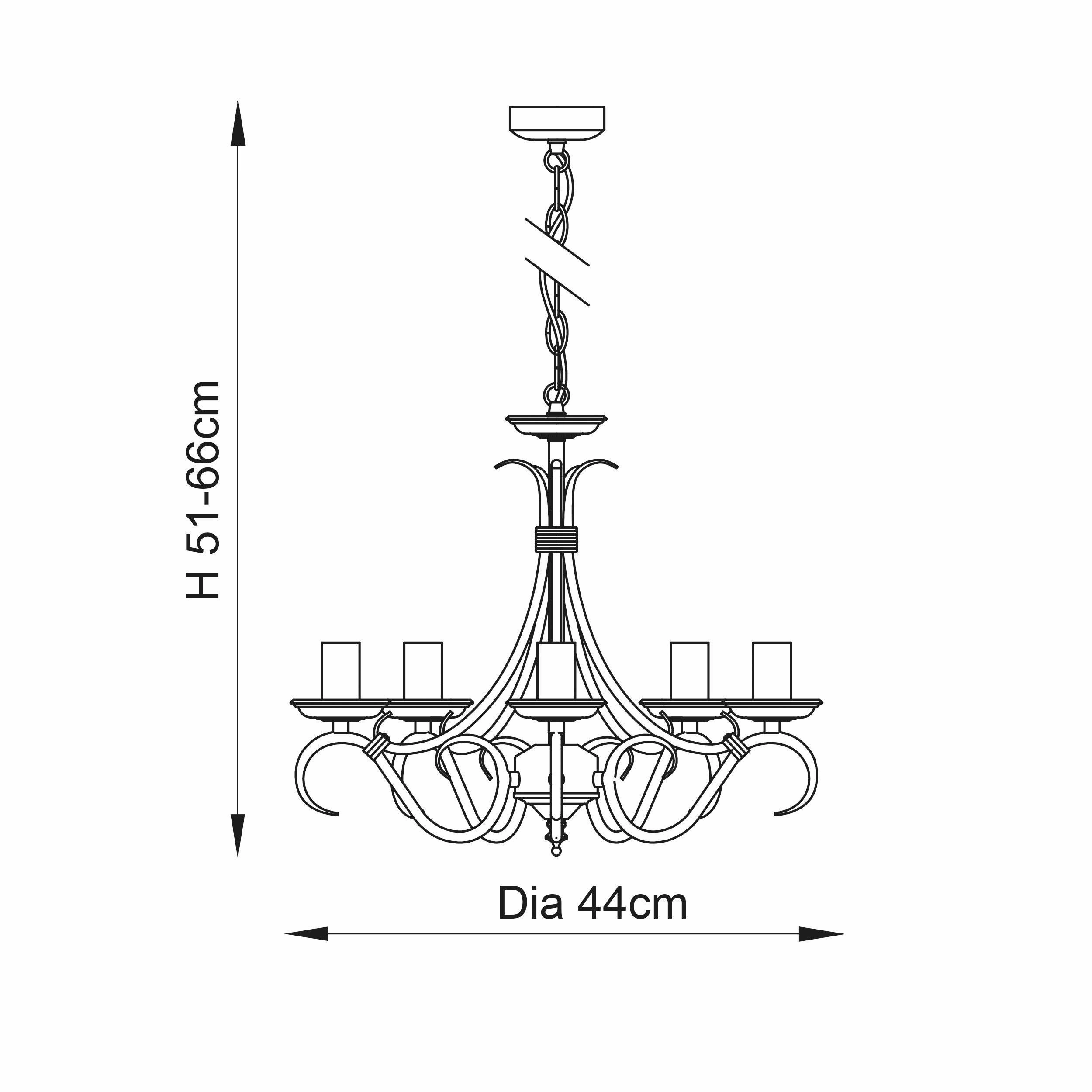 Endon Bernice Antique Silver Finish 5 Light Chandelier