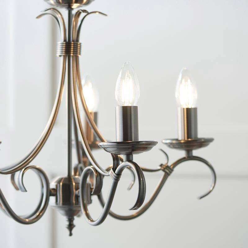 Endon Bernice Antique Silver Finish 5 Light Chandelier