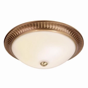 Endon Brahm Brass & Frosted Glass Flush Ceiling Light Endon - Open Box white ceiling lamp