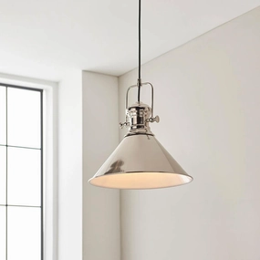 Endon Brampton 1 Light Polished Nickel Ceiling Pendant sleek LED ceiling lamp