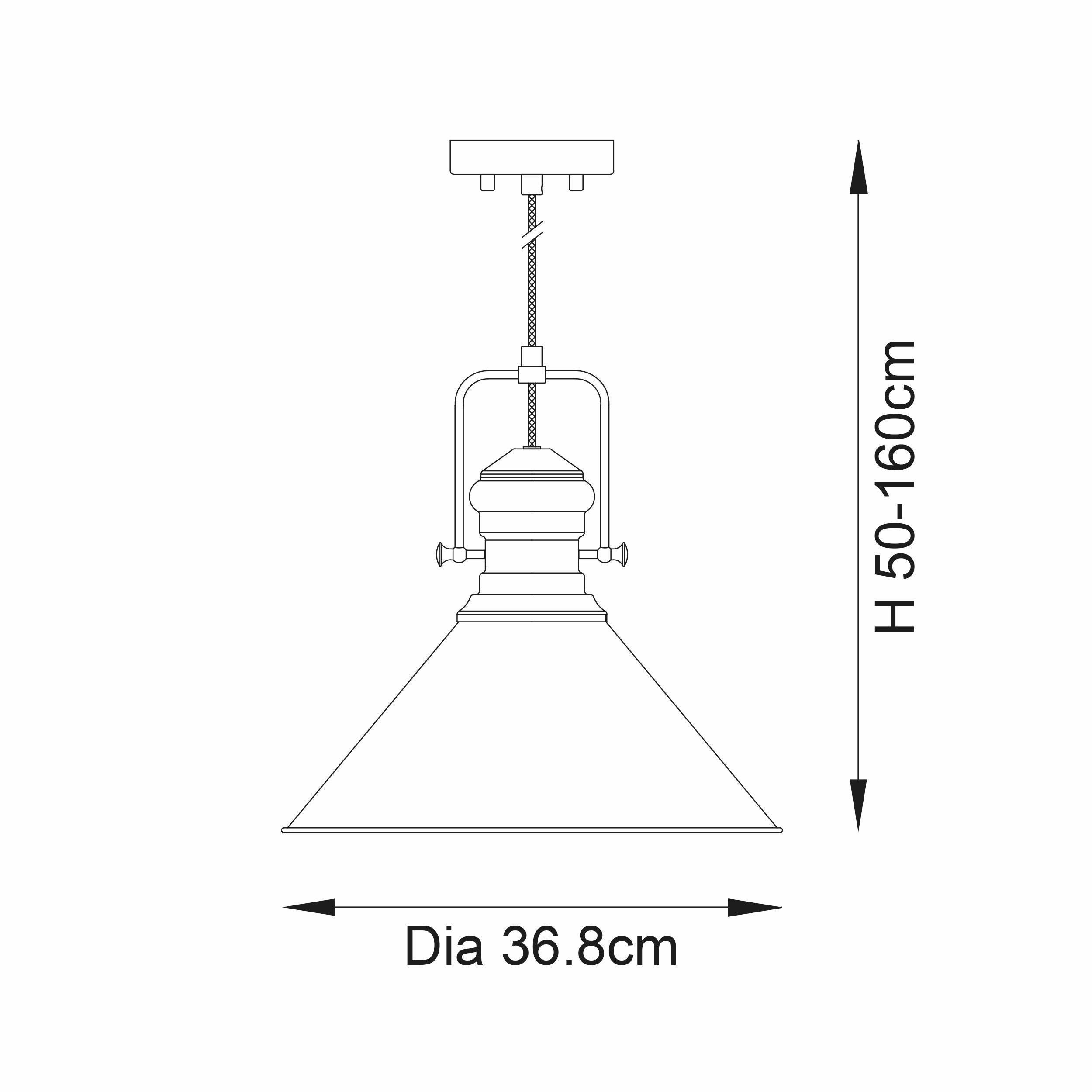 Endon Brampton 1 Light Polished Nickel Ceiling Pendant