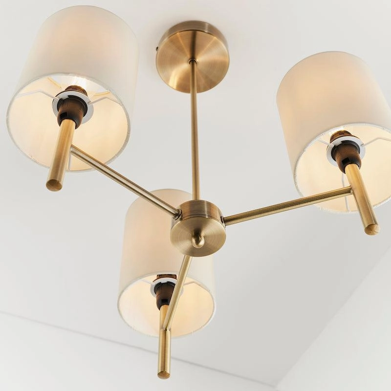 Endon Brio 3 Arm Antique Brass Semi Flush Ceiling Light - Open Box