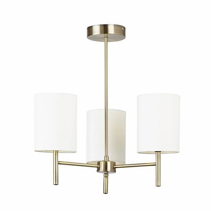 Endon Brio 3 Arm Antique Brass Semi Flush Ceiling Light - Open Box