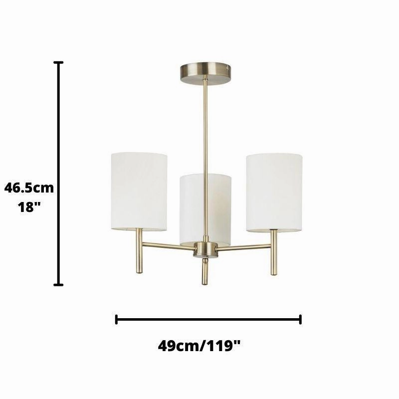 Endon Brio 3 Arm Antique Brass Semi Flush Ceiling Light - Open Box