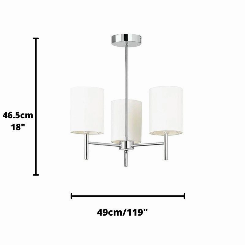 Endon Brio 3 Arm Chrome Finish Semi Flush Ceiling Light - Open Box