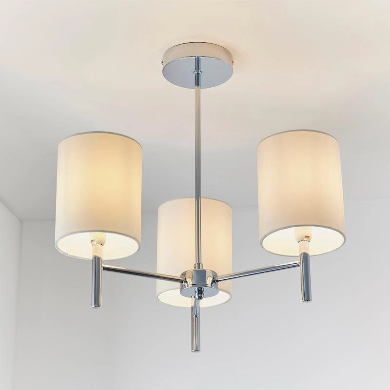Endon Brio 3 Arm Chrome Finish Semi Flush Ceiling Light - Open Box white ceiling lamp