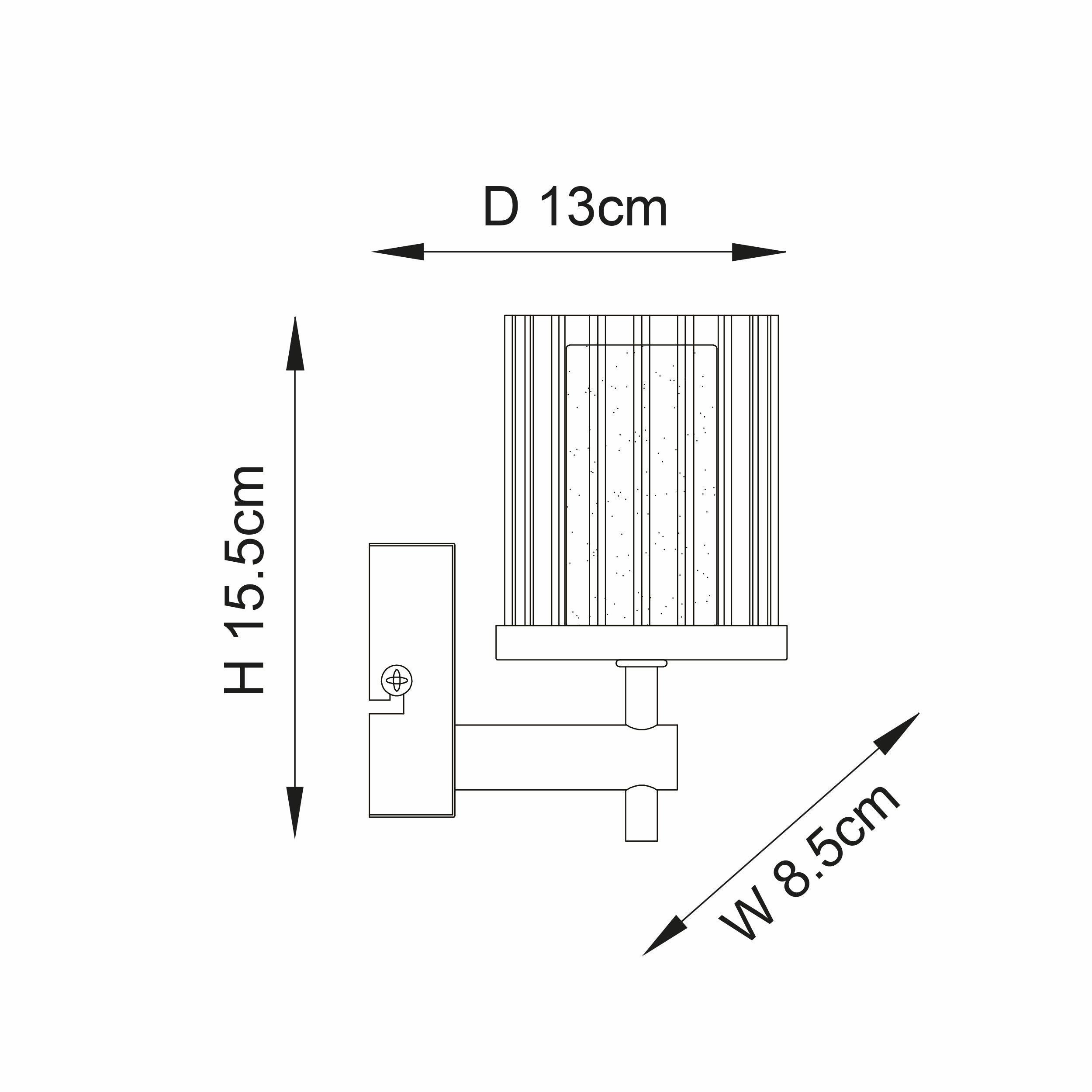 Endon Britton Chrome & Glass Bathroom Wall Light