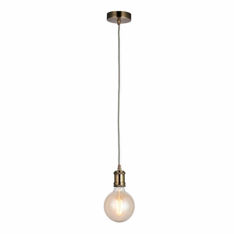 Endon Cambourne 1 Light Brass Ceiling Pendant Light