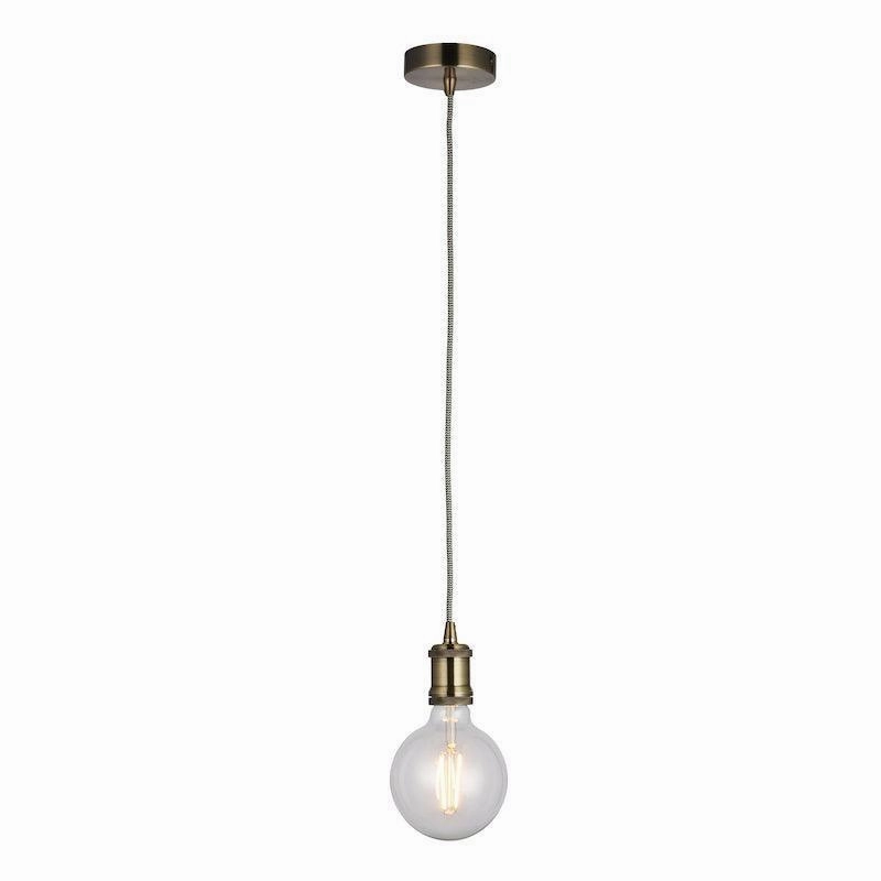 Endon Cambourne 1 Light Brass Ceiling Pendant Light
