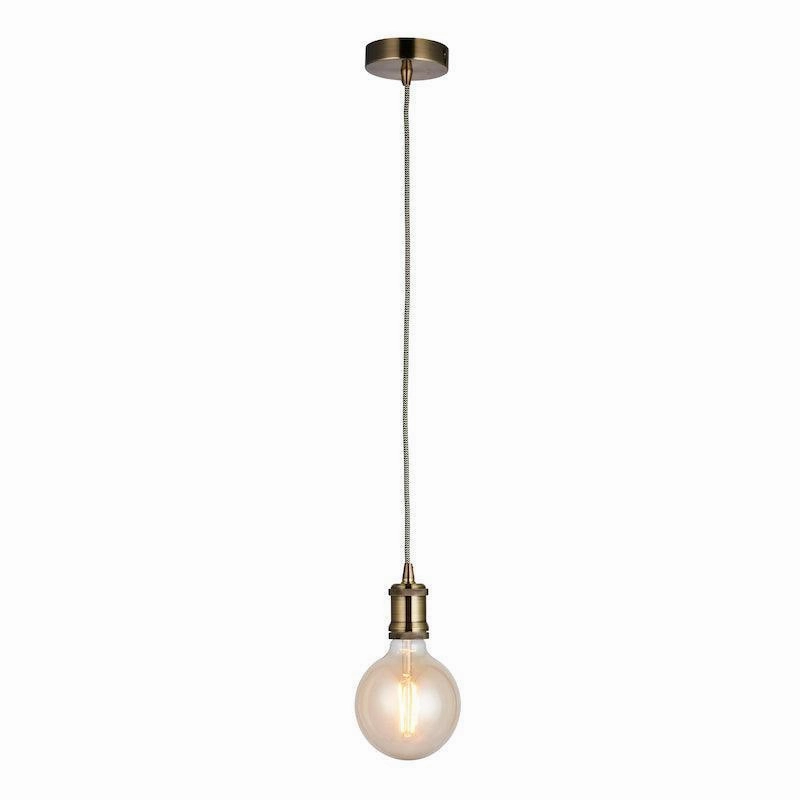 Endon Cambourne 1 Light Brass Ceiling Pendant Light