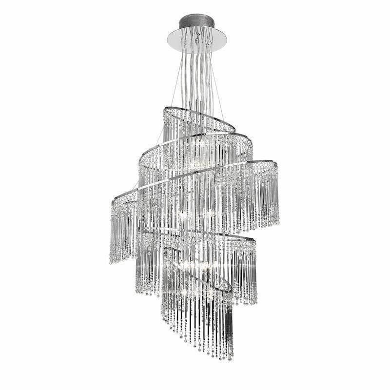 Endon Camille Clear Glass & Chrome 24 Light Ceiling Pendant soft glow ceiling light