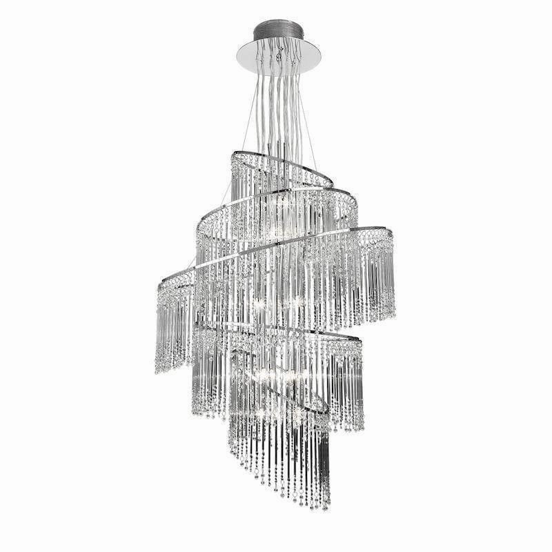 Endon Camille Clear Glass & Chrome 24 Light Ceiling Pendant ambient ceiling fixture