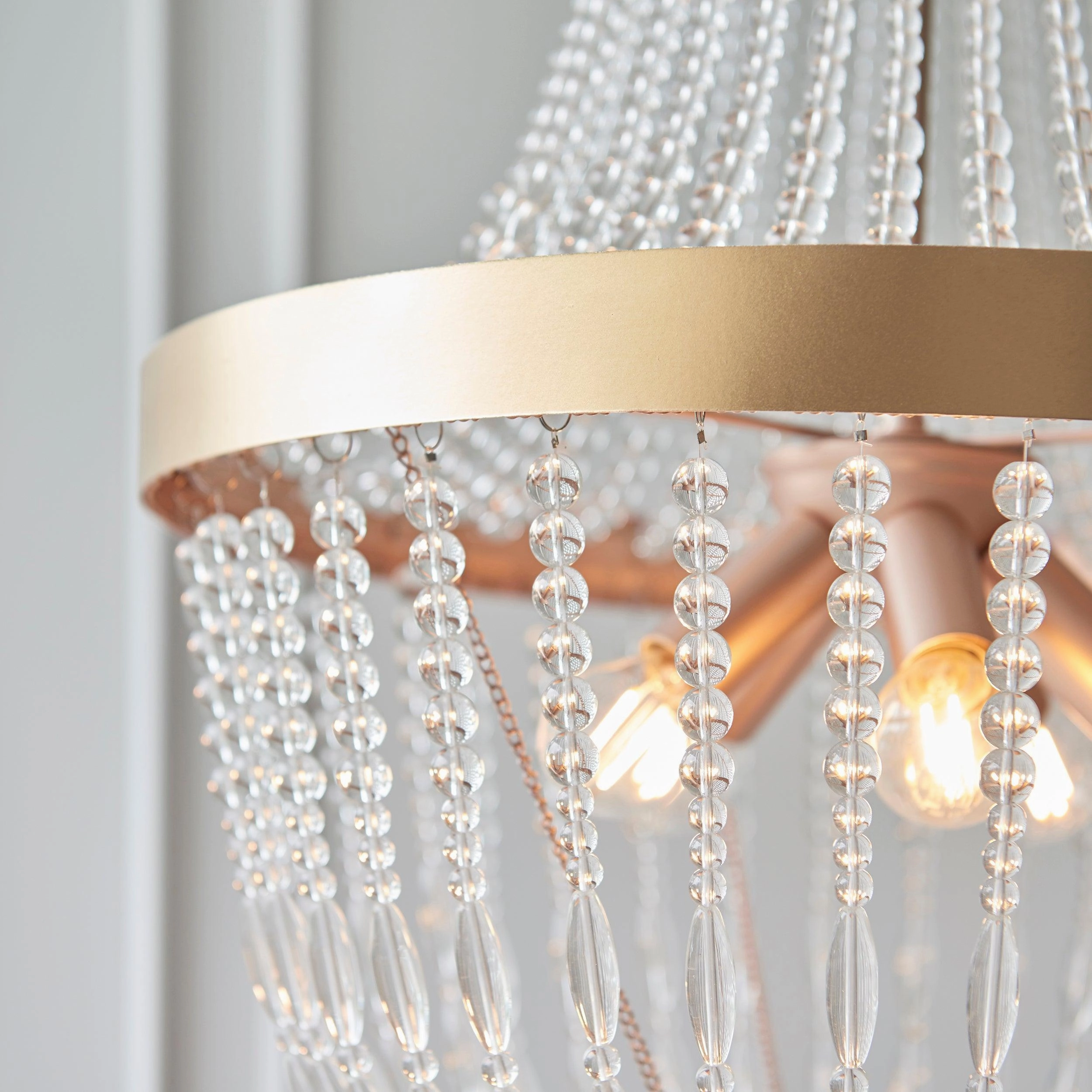 Endon Celine 5 Light Rose Gold & Glass Pendant