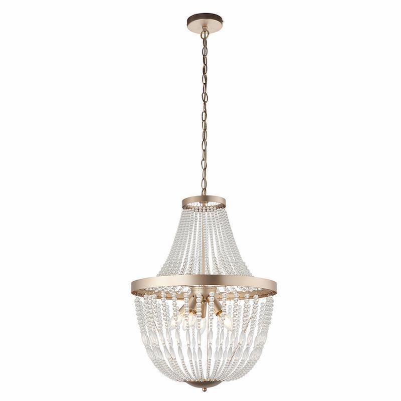 Endon Celine 5 Light Rose Gold & Glass Pendant