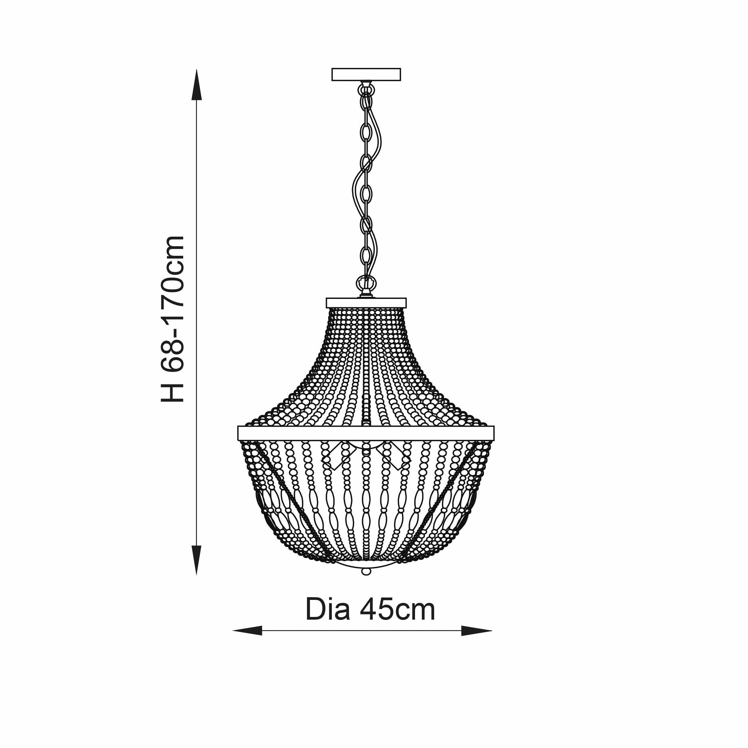 Endon Celine 5 Light Rose Gold & Glass Pendant