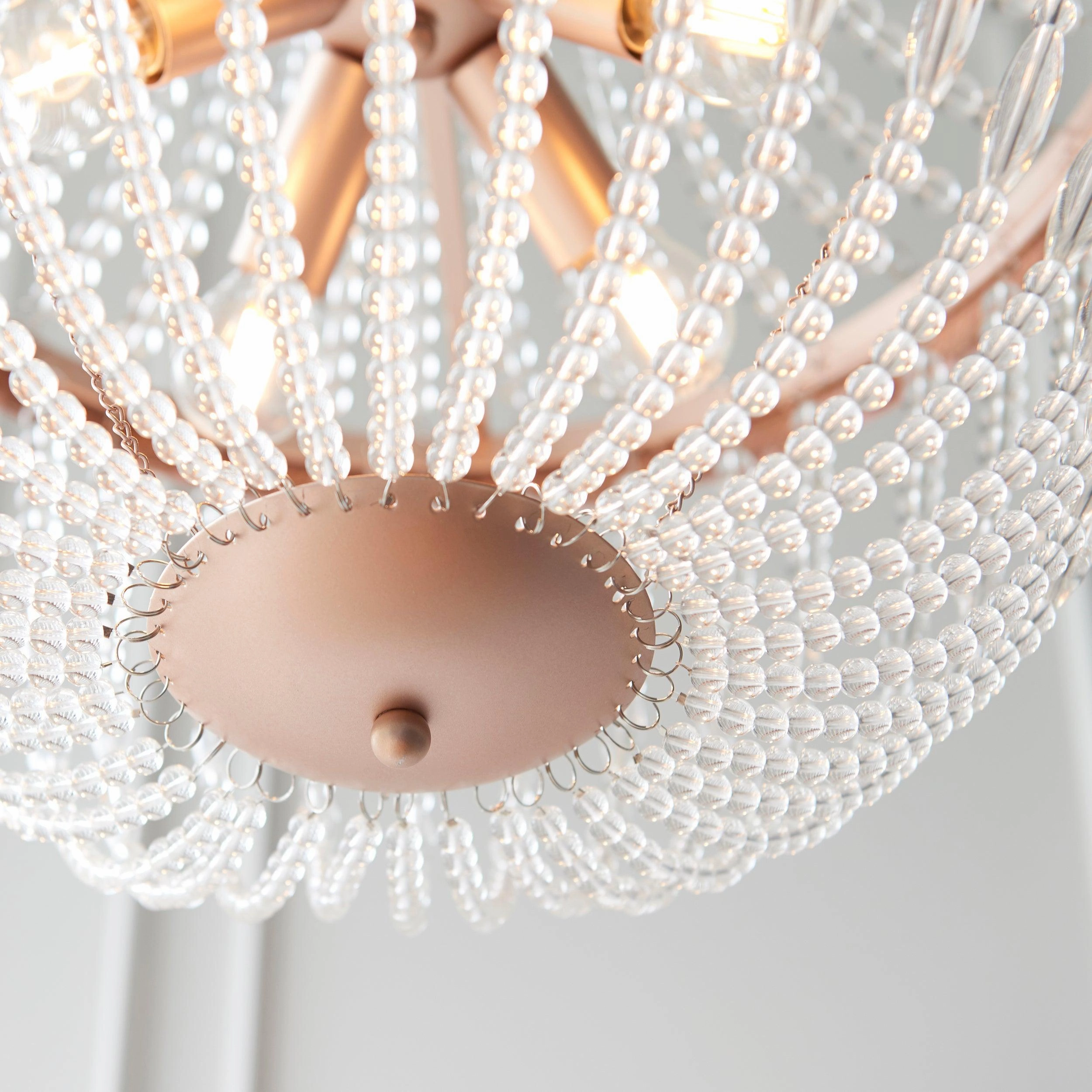Endon Celine 5 Light Rose Gold & Glass Pendant