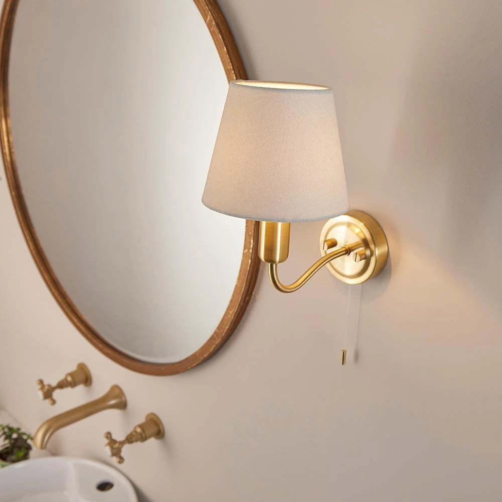 Endon Conway Brass Finish Bathroom Wall Light