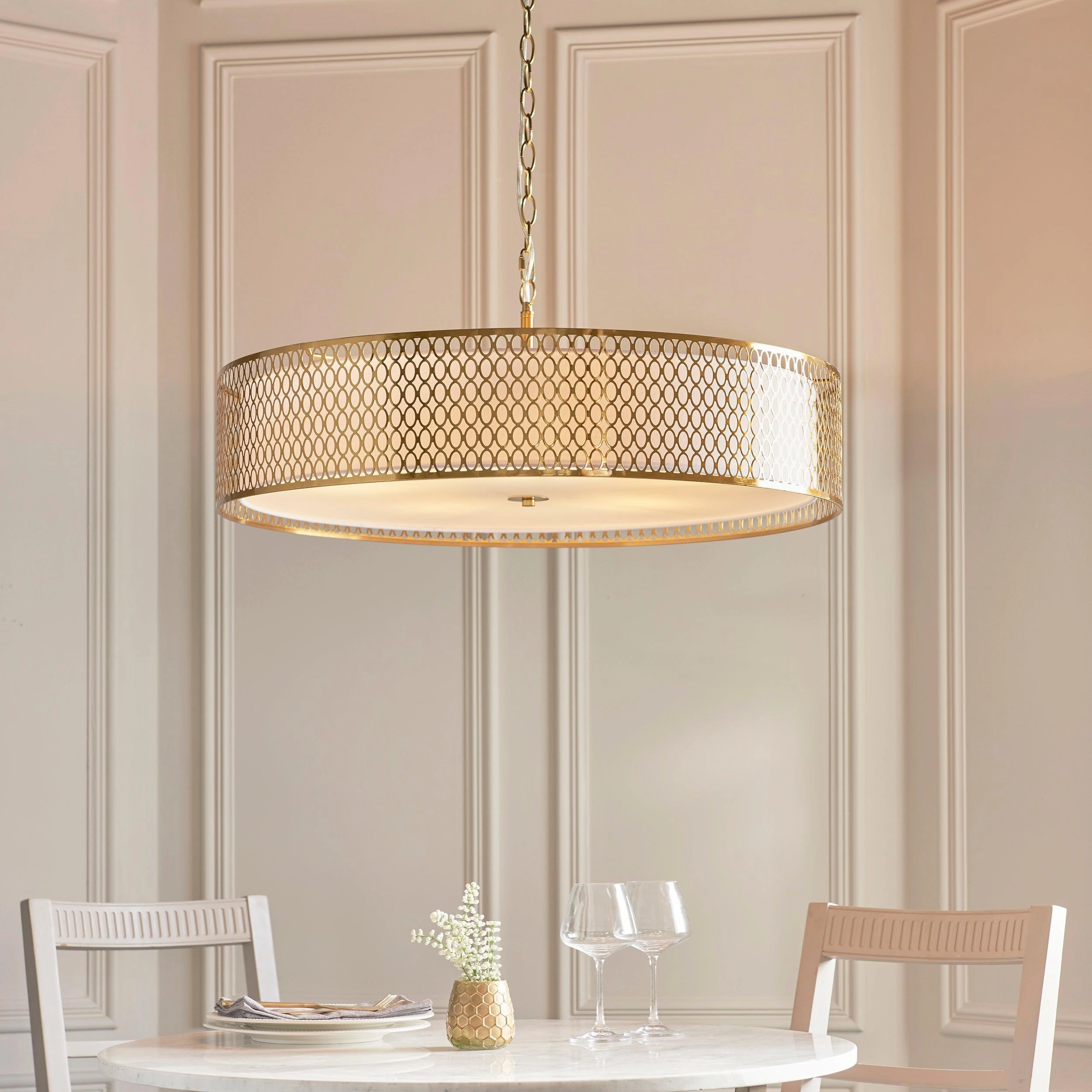 Endon Cordero 5 Light Gold Grand Ceiling Pendant soft glow ceiling light