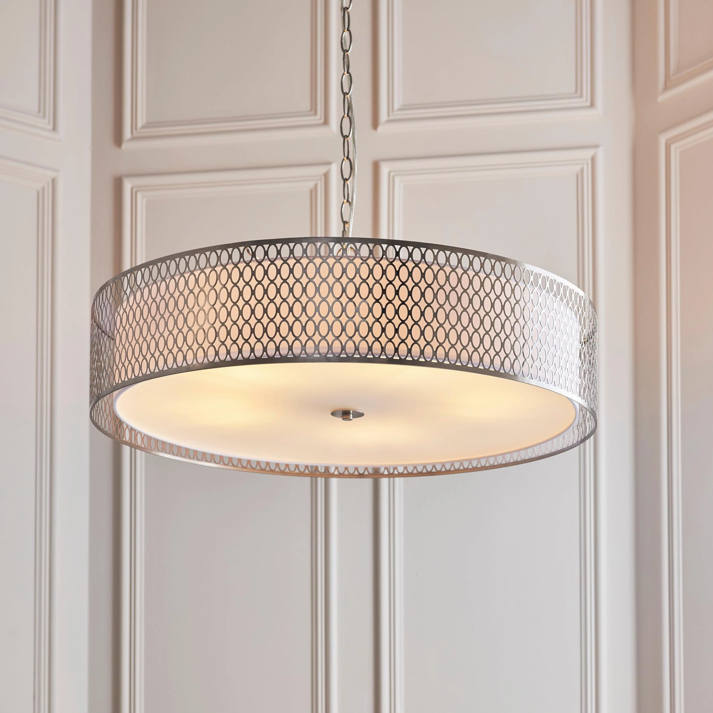 Endon Cordero 5 Light Nickel Grand Ceiling Pendant