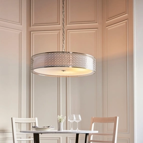 Endon Cordero 5 Light Nickel Grand Ceiling Pendant white ceiling lamp