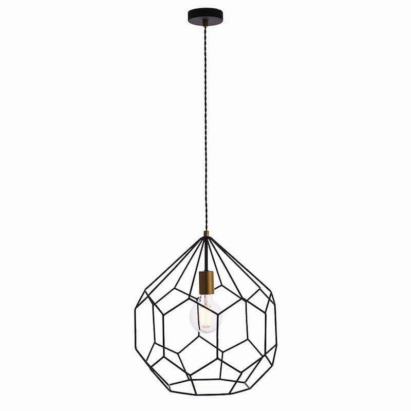 Endon Deco 1 Light Black & Gold Ceiling Pendant Light white ceiling lamp